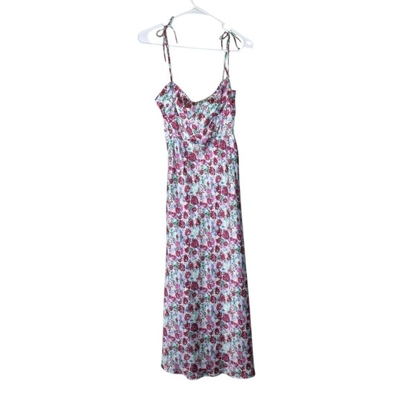 NWT Zara Satin Floral Spaghetti Strap Slip Dress Size US XS - Picture 6 of 14